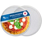 Norjac Aluminum Pizza Mesh, Seamless, 16 inch, 2 PACK. Pure Aluminum Pizza Screen. Rust Free, Fast Baking, Crispy Crust