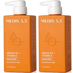 MEDIX 5.5 Argan Oil + Vitamin E Cream Anti Aging Skin Care Moisturizer Body Lotion For Women & Men | Firming Body Lotion Reduces Look Of Wrinkles, Cellulite, Crepey Skin, & Uneven Skin Tone, 2-Pack