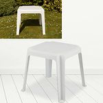 Garden Patio Coffee Side Table Outdoor Deck Chair Bistro Plastic Side Table White