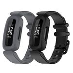 (2-Pack) Chofit Replacement Straps Compatible with Fitbit Ace 3 Strap, Soft Silicone Sport Adjustable Flexible Wristbands Arm Band for Ace 3/ Inspire 2 Activity Tracker (Black+Grey)