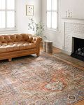 Loloi LOREN Collection Area Rug LQ-15 TERRACOTTA / SKY 7'-6" x 9'-6"