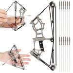 HNZMDY Small Compound Bow and Arrow Set for Adult Teens Youth for Outdoor Indoor Shooting Target Practice Small Sports Games (Type 1 (12 arrows size S))