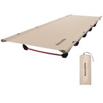 Naturehike Ultralight Folding Camping Cot Bed’Portable Compact Cot for Adults Camping,Hiking,Lightweight Backpackings,Heavy Duty Support 330 Lbs-Khaki