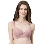 Enamor Women's Nylon Blend Wired Casual Push Up Bra (F114_Nostalgia Rose