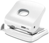 Rapid Fashion FC30 Strong 2 Hole Punch, Punches up to 30 Sheets, Adjustable Guide Bar, Ergonomic Design, White, 5000363