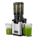 Fretta Juicer Machines,Cold Press Juicers Whole Fruit and Vegetable, Masticating Juicer w/135MM Large Self Feeding Chute,High Juice Yield,BPA Free,Nut Milk Extractor, 250W Quiet Motor, Easy to Clean