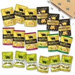 SERIOUS PIG | Cheese & Pickles Hamper | Crunchy Baked Italian Cheese & Pickled Gherkin Snacks | Savoury Pub Snack Gift Box (18 Packs)