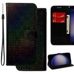 Ammeer Shiny Case for LG K61, Glitter Magnetic Flip Wallet Cover PU Leather with Card Slots Stand Wrist Strap - Black