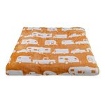 Camco 53441 Life is Better at The Campsite Plush Fleece Blanket, Queen Size - Keeps You Warm While at Home, Camping or on Picnics - Machine Washable - Features a Brand RV Print, Autumn Gold