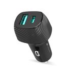 Portronics Car Power 6 36W Fast Car Charging Adapter with Dual Output Ports(PD Type C+ Mach USB-A) Compatible with iPhones, Android Smartphones, Tablets & More(Black)