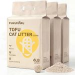 FUKUMARU Tofu Cat Litter - Natural Unscented, Dust Free, Flushable, Quick Clumping, Lightweight, Low Tracking Pellets, Effective Odor Control - 18 LBS (3 Packs)