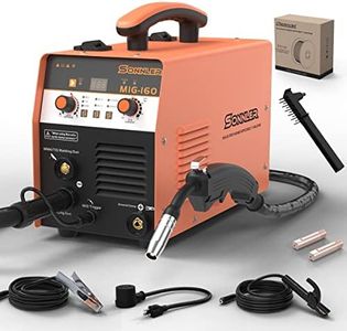 SONNLER 160A MIG Welder, 3 in1 Flux Core MIG/Stick/Lift TIG Welding Machine, 110/220V Gasless Portable IGBT Inverter Welder with Synergy, Equipment with Welding Gun and 2lb Welding Wire