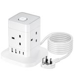 5M Extension Lead with USB Slots, Hotimy 13A Cube Extension Lead with 2 USB A and 2 USB C Ports, 4 Way Plug Extension Socket with Switch Power Strip 5 Meters Long Extension Cord for Home Office