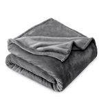 Bare Home Microplush Velvet Fleece Blanket - Twin/Twin Extra Long - Ultra-Soft - Luxurious Fuzzy Fleece Fur - Cozy Lightweight - Easy Care - All Season Premium Bed Blanket (Twin/Twin XL, Grey)