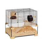 Ferplast Cage for Hamsters and Mice KARAT 60 Small Rodents, Two Floors with Accessories, in Glass and Metal