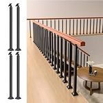 MM MELISEN Indoor Stair Railing Kits, Black Metal Baluster Posts, with 270° Adjustable Railing Spindles, for Steps, Balconies, Staircases, Decks, Patio Stairs and Outdoor Decor. (Height: 35.43 in)