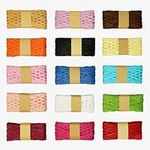Kurtzy 15 Pack of Assorted Raffia Paper Ribbon - 20m/66ft Per Roll - Packing String 15 Colours - Paper Twine Ideal for Gift Wrapping, DIY Decoration, Florist Bouquets, Weaving, Arts and Crafts