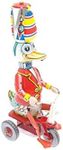 clock work wind up tin duck on trike mechanical clockwork retro tin toy replica