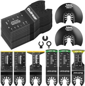 32PCS Universal Oscillating Tool Oscillating Saw Blades, Include 3PCS Titanium Oscillating Multitool Blades for Metal and Hard Material, Quick Release Multi Tool Blades Fits Most Models The Market