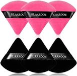 BLAAROOM 6 Pieces Powder Puff Face Makeup Velour Soft Triangle Powder Puffs - for Loose Powder Mineral Powder Body Powder Wet Dry Cosmetic Foundation Sponge Makeup Tool