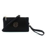 Aossta Womens Small Crossbody Bag for Girls Crossbody Phone Bags Mini Shoulder Handbag With Wristlet Adjustable Strap (Black)