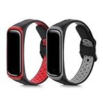 kwmobile Straps Compatible with Samsung Galaxy Fit 2 Straps - 2x Replacement Silicone Watch Bands