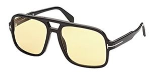 Tom Ford FALCONER-02 FT0884 SHINY BLACK/BROWN YELLOW 60/18/140 unisex Sunglasses