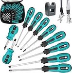 WAIZHIUA 10Pcs Screwdriver Set, Heavy Duty Magnetic Screwdriver with 5 Flat & 5 Cross Head Screwdriver Durable Screwdriver Hand Tools(5 Size)