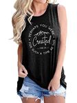 TSIIUO Women's Perhaps You were Created for Such Time as This Christian Tank Top Funny Faith God Sleeveless Casual Tees, Black, Small