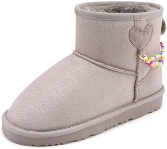 Stelle Girls Snow Boots Warm Winter Boots for Toddlers/Little/Big Kids（Grey,11ML