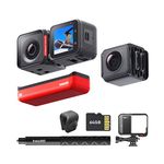 Insta360 ONE RS Twin Edition Get-Set Kit - Waterproof 4K 60fps Action Camera & 5.7K 360 Camera with Interchangeable Lenses, Stabilization, 48MP Photo, Active HDR, AI Editing