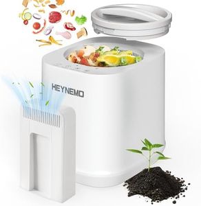 HEYNEMO 4L Electric Composter for Kitchen, Smart Compost Bin Outdoor/Indoor, Odorless Auto-Cleaning Countertop Composter Kitchen Bin, 3 Modes Food Waste Compost Machine with Safety Lock