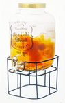 Raincart Imported Glassware Drinkware Dispenser 4 Liter, 1 Piece, with Black Stand,