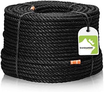 Kratzbaumland Premium Sisal Rope Black 10 mm Black Sisal Rope for Scratching Posts Various Lengths (20 Metres)