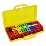 A-Star Chime Bar Set Coloured Rainbow Chime Bars with 2 Beaters and Carry Case (Set of 8), Plastic Rainbow