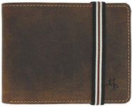 VISCONTI Leather Wallet with Elastic Closure RFID Blocking and Tap and Go BN3 Oil Tan