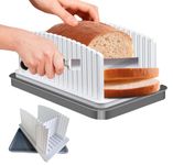 RedFlameDS Bread Slicer Adjustable Bread Cutter Foldable Toast Slicer，Handhold Bread Slicer with Crumb Tray，Toast Cutting Guide Bread Slicers for Homemade Bread Kitchen Baking Tools