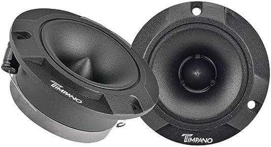 Timpano TPT-ST2 Black Slim Super Tweeter, 600 Watts 4 Ohm, 105 dB, 1 in Voice Coil, 3.85 inch Pro Car Sound System Bullet Tweeters (Pair)