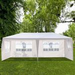 Gazebo 3 x 6M With Sides Heavy Duty Waterproof Marquee Canopy Outdoor Garden Party Tent Wedding Awning Shelter White (4 sides)