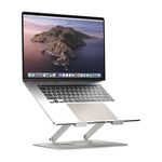 Suptek Adjustable Laptop Stand for Desk，Ergonomic Notebook Stand with Heat-Vent，Portable Aluminum Laptop Holder Compatible with MacBook Air, Pro, Dell XPS, Samsung and Most 11-17 inch laptops (White)