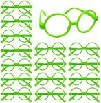 16 Pack Green Round Glasses Frame No Lenses Wizard Glasses Play Frame Costume Toy for Dress Up Birthday Party Favors