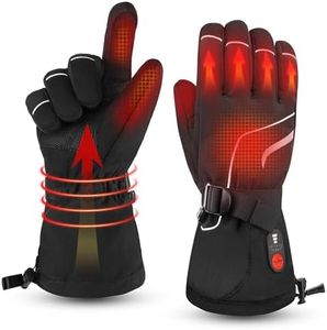 Heated Gloves for Men Women, Rechargeable 7.4V Battery Winter Electric Warming Ski Gloves with 3 Heat Modes Windproof Reflective for Skiing, Snowboarding, Motorcycle, Camping, Outdoor Work (XXL)