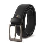 Gments Mens Leather Belts Black Leather Belt for Men with Anti-Scratch Pin Buckle Great Soft Genuine Waist Gift Golf Belts for Boy Friend Father Grandpa Boss, 115cm