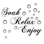 Soak Relax Enjoy Wall Decal Sticker Removable Home Bathroom Background Decor