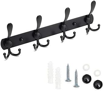 Portemanteau Murale - Patères Porte Manteaux Design avec Bidirectionnels Acier au carbone, Patères Salle De Bains Solide pour Chambre Bureau Vestibule Noir (4 Hook)