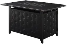 Aspect Living 44" Rectangular Gas Fire Pit Table 45K BTU w/Burner Lid, Cover, Fire Glass #65152