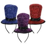 Beistle 80731-ASST Sparkling Top Hat Headbands, 1 Per Package