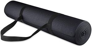 BalanceFrom All Purpose 1/4-Inch High Density Anti-Tear Exercise Yoga Mat with Carrying Strap, Black