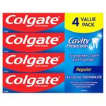 Colgate Cavity Protection Whitening Fluoride Toothpaste - Fresh Mint Taste - Strengthens Protects and Whitens Teeth - 4 Pack Bundle, 120mL