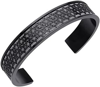 555Jewelry Exclusive Stainless Steel Star of David Open Cuff Bangle Bracelet for Men, Stainless Steel, no gemstone